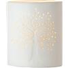 Gilde Lampada Prickel - in porcellana - foglie, erba, fiori - diversi motivi e dimensioni, Porcellana, Lebensbaum - Ø:20cm - Weiß 40.0W