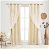 SOFJAGETQ - Set di tende oscuranti mix & match, tende trasparenti con fermatende, bloccano la luce, per soggiorno, camera da letto, 132 x 213 cm, beige biscotto, 2 pezzi
