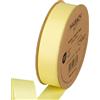 Halbach Seidenbänder Nastro in grosgrain di alta qualità, larghezza: 25 mm, lunghezza: 25 m, nastro regalo sostenibile in poliestere riciclato, ideale come nastro, colore: giallo chiaro