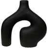 DRW Vaso da tavolo astratto in ceramica in nero 23x23x7 cm