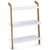 ZELLER PRESENT SCHÖNER LEBEN. PRAKTISCH WOHNEN. Scaletta con 3 ripiani, bamboo/MDF, bianco