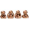 BRABUD Set di 4 statuette in resina Hear No Evil See No Evil Speak No Evil Do No Evil Set di 4 Monaci Figurine Casa Scrivania Ufficio Decorazione Ornamenti Collezionabili TQGJBS233