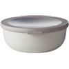 Mepal - Multi Bowl Cirqula Round - Contenitori Plastica con Coperchio - Adatto come contenitore ermetico per Frigo, microonde, Congelatore e piatti da portata - Ciotole Cucina - 1250 ml - Nordic white