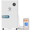 Grunkel Drytek 20 Deumidificatore, 20 l/giorno, pannello LED touch, WiFi, 300 m³/h, serbatoio 5,5 l, 42 dB silenzioso, timer
