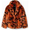 Desigual, Cappotto corto doppiopetto effetto pelliccia, Arancione, L