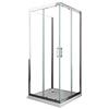 LANERI Box Doccia a 3 Lati Composto da 1 Parete Fissa e 1 Angolare Scorrevole Reversibile vetro 6 mm Easy-Clean H.190 (100X130X100)
