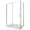 LANERI Box Doccia Angolare Parete Fissa Laterale e Porta Scorrevole Frontale Reversibile 6 mm Easy-Clean H.190 (72,5-75 fisso x 105-110 porta)
