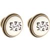 cyclingcolors 2x Pomello per cassetto finitura ottone porcellana ceramica motivo floreale 35 mm stile vintage antico per mobile porta maniglia comò armadio casa con viti
