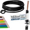 EBROM Cavo di cablaggio - Singolo cavo flessibile - Cavo in PVC - H07V-K 2,5 mm² - Colore: nero - molte lunghezze disponibili in incrementi di 5 metri, lunghezza: 100 m 2,5 mm²