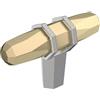 Amerock Pomello per armadietto, color champagne dorato/cromato lucido, lunghezza 64 mm, Londra, 1 confezione, pomello per cassetti, hardware per armadietti