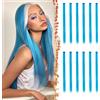 BARSDAR Extension Clip Capelli Colorati per Donne, 12 Pcs Colored Clip In Hair Extensions Colorate Rainbow Party Highlights Posticci Sintetici Estensioni Cielo Blu da 55cm