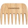 ONWOOD Pettine Denti Grandi in Legno - Ideale per Capelli Ricci, Mossi e Afro, anche per Applicazione di Balsami e Creme - Made in Italy, Ecologico