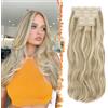 BARSDAR Biondo Ondulati Extension Capelli a Clip, 50cm Loose Ondulati Layered Clip in Extension di Capelli per Donna 5PCS Lace Spesso Sintetici Dirty Biondo Balayage Posticci Hair Extensions