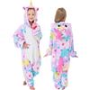 MRSZAYAYA Pigiama da ragazza con cappuccio Unicorn Onesie Pajamas Nightwear Sleepsuit Dress Up Snuggly Warm Fleece Toddler to Teenage, Unicorno viola chiaro, 3-4 Jahre