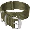 Archer Watch Straps - Cinturini NATO in Nylon Tipo Cintura di Sicurezza (Verde Oliva/Acciaio inox, 22mm)