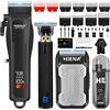 HIENA PRO Tagliacapelli Uomo Professionale, Macchinetta per Capelli Senza Fili, Regolabarba, Rasoio a Lamina, Tagliapeli Naso, Kit Completo per Rasatura e Taglio di Capelli Elettrico