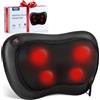 ALLJOY Cuscino Massaggiante Shiatsu, Massaggiatore Schiena Cervicale e Collo Riscaldante, 4 Massaggio Nodi e 3 Modalità, Regalo per Donne/Uomini, Portatile Massaggiatore per Auto da Ufficio a Casa