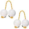 YELARXI Shaker ritmico africano Kashaka con corda gialla per feste (confezione da 2, bianco)
