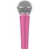 TONOR Microfono dinamico per voce cardioide, microfono cablato XLR con filtro anti-pop integrato e griglia a rete sferica, microfono portatile con riduzione del rumore, canto, palco, live, D58 Rosa
