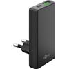 goobay GaN Caricabatteria da 65 W, con doppia porta (USB-C e USB-A), design piatto a 90°, ultra sottile e salvaspazio, per Apple, Samsung, Huawei, tablet ecc., nero,75723