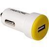 Pantone Celly PTDC1USBY Pantone Caricabatteria da auto, Turbo Charge, 24V, uscita 2.1A, giallo
