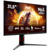 AOC U32G4U Monitor UHD da 31,5 160Hz, pannello IPS veloce, 1ms GtG, sincronizzazione adattiva, HDR400, G-Sync Comp., regolazione altezza, (3840x2160 HDMI 2x 2.1 DP 1x1.4 Hub USB) Nero/rosso