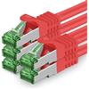 1aTTack.de CAT7 Cavo di rete LAN 5x 0,25m 10Gbps Ethernet SFTP - rosso | Cavo Internet schermato SFTP PIMF LSZH per gaming, cavo patch con connettore RJ45 per PS5, Xbox, router e switch