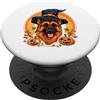 Halloween German Shepherd Witch Hat Dog Pastore Tedesco di Halloween PopSockets PopGrip Adesivo