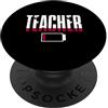 Teacher Fuel Co Insegnante batteria scarica divertente stanco educatore umorismo PopSockets PopGrip Adesivo