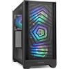 NOX XTREME PRODUCTS HUMMER PLASMA - Semitower ATX | M-ATX | ITX, pannello frontale in rete e vetro temperato inclusi, spazio per 7 ventole, 4x ventole ARGB preinstallate, USB-C e 3.0, nero