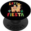 Funny Sloth And Llama Let's Fiesta Cinco Bradipo E Lama Let's Fiesta Cinco De Mayo Festa Messicana PopSockets PopGrip Adesivo