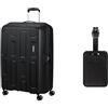 American tourister Ellipso 79 cm valigia rigida nero con etichette bagaglio, black