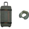 American tourister Urban Track borsa da viaggio con 2 ruote 78,5 cm cachi scuro con cuscino da viaggio, olive/lime