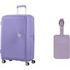 American tourister Soundbox valigia rigida 77 cm grande lavanda con etichette bagaglio, digital lavender