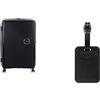 American tourister Soundbox valigia rigida 77 cm grande nero con etichette bagaglio, black