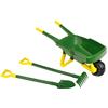 Theo Klein 3952 John Deere Set carriola, Robusto set di attrezzi da giardino per bambini, Pala e rastrello inclusi, Giocattolo per bambini dai 3 anni