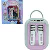 Lexibook, Disney Frozen, Macchina per Karaoke Bluetooth Frozen con 2 Microfoni Wireless, Batteria Ricaricabile Integrata, Viola Chiaro/Verde Chiaro, BTC030FZLXB