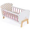 Janod - Lettino Candy Chic - Lettino da Bambola in Legno con Materasso + Copertina + Cuscino - Colori Delicati, Riflessi Scintillanti - Accessori per Bambole - Da 3 a 6 Anni, J05889