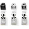NEDIS Connettore RJ45 - RJ45 Pass Through - FTP CAT7 fisso/cordato - dritto - Placcato oro - 10 pezzi - PVC - Grigio/Nero/Bianco - Scatola