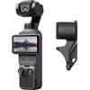 DJI Osmo Pocket 4 Combo Standard, fotocamera stabilizzata tascabile per vlog, CMOS da 1″ e 4K/240fps, stabilizzazione a tre assi, 107 GB di memoria integrata, videocamera per fotografia