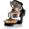 Ariete 927 Pizzeria Ariete, Forno pizza doppio, 2 pizze in 4 minuti, 2300 W, 2 pietre refrattarie, 2 termostati, Diametro 32 cm, 5 livelli di cottura, 2 pale in acciaio inox, Nero