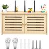LUPATDY Armadio in legno massiccio per router WiFi - montaggio a parete - coprirouter - Scatola portaoggetti per TV - Mensola decorativa (doppia porta)