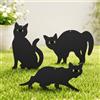 Garden Mile® Confezione da 3 gatti in metallo, verniciati a polvere, colore: nero, deterrente per animali selvatici, uccelli