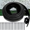 Aoipend Kit per bordatura da giardino, 5,1 x 12,2 m, include 36 punte di ancoraggio, rotolo di plastica nera per finitrice per prato, aiuole da giardino
