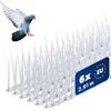 KADAX Dissuasore per uccelli in plastica, antipiccioni, protezione per uccelli per balcone, finestra, tetto, giardino, spaventapasseri per uccelli (bianco, 6 pezzi)