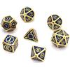 DollaTek Dadi poliedrici in Metallo 7PCS con Custodia Nera per Giochi di Ruolo Dungeons And Dragons D&D Insegnamento della Matematica (Bianco)