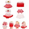 Goktvai 4 Set di Vestiti per Bambole Collezione 7,5-8cm, Top e Gonne Abiti per Esposizione e Decorazione Regali Collezionisti Adulti (Rosso)