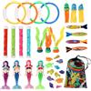 BUCOMTU 35 Pezzi Giocattoli da Immersionecon, Set di Giocattoli da Immersione Piscina,Giochi da Spiaggia, Sport Acquatici,Giocattoli per Piscina Adatti ai Bambini dai 4 ai 12 Anni