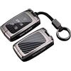 Rondrive Custodia per chiave in metallo adatta per Range Rover Sport Evoque Velar Discovery Defender 90 110 Jaguar 2018+, con portachiavi a sfera in fibra di carbonio a motivo quadrato - Tipo B