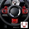 KUNGKIC Fibra di carbonio per volante auto, adesivo decorativo per mini Cooper Hardtop R56 Clubman R55 R57, accessorio Steering Wheel per interni del volante Trim 2008 2009 2010 rosso